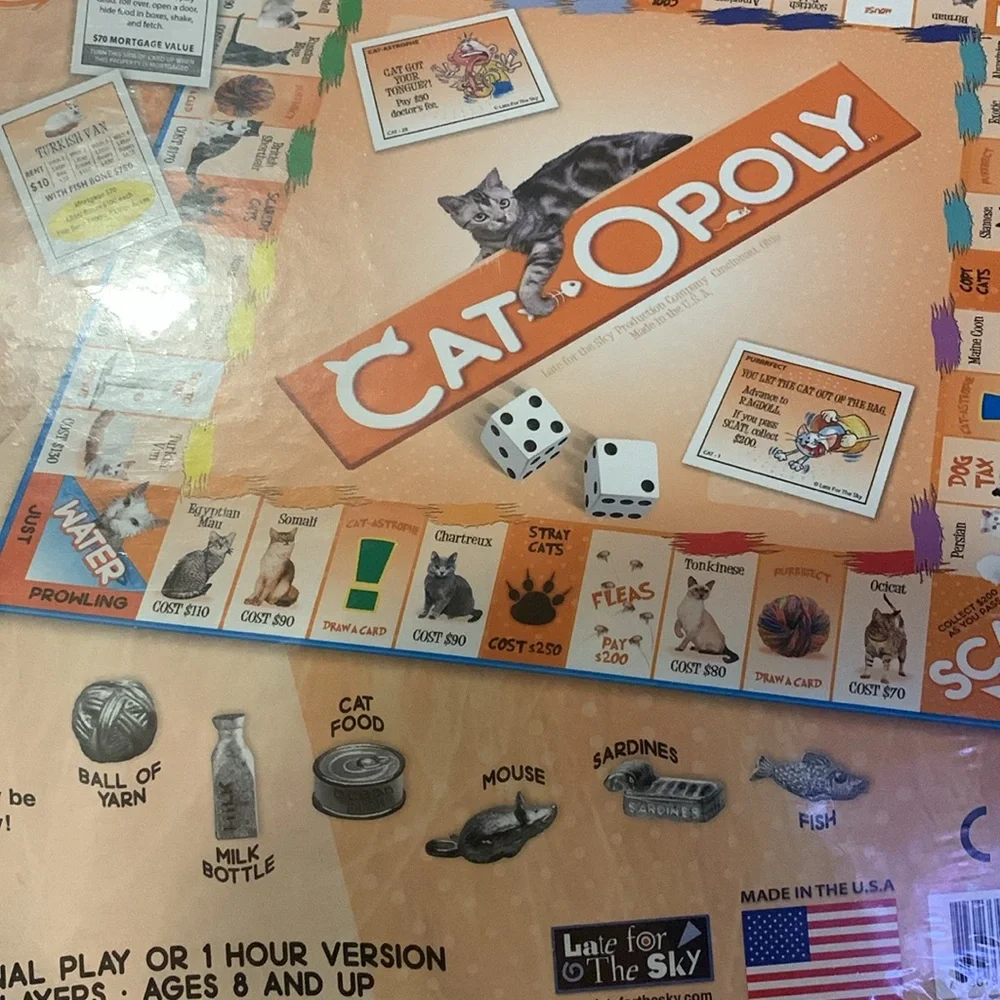 CatOpoly Board Game NEW A property trading Game thats a cats Meow for cat lovers